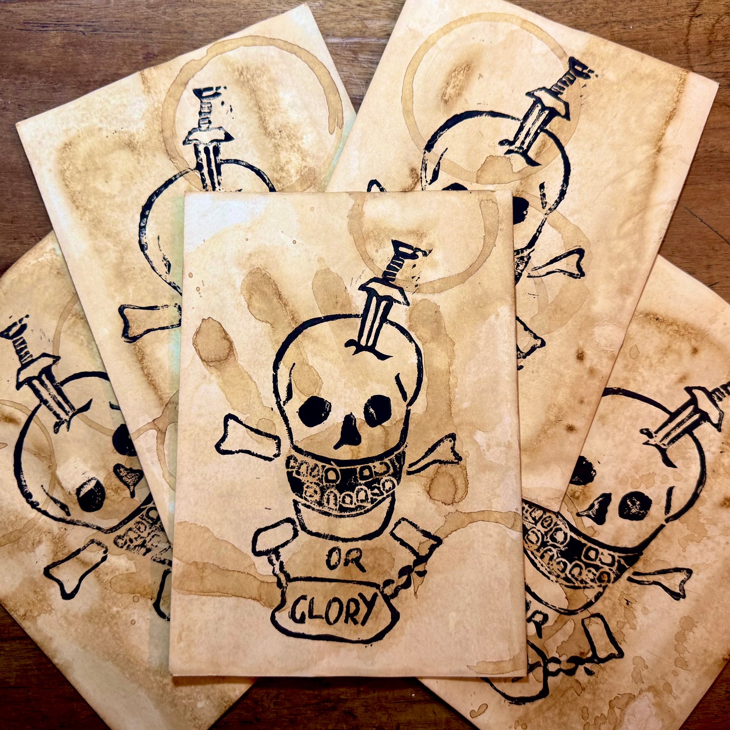 Death or Glory Sci-fi lino print