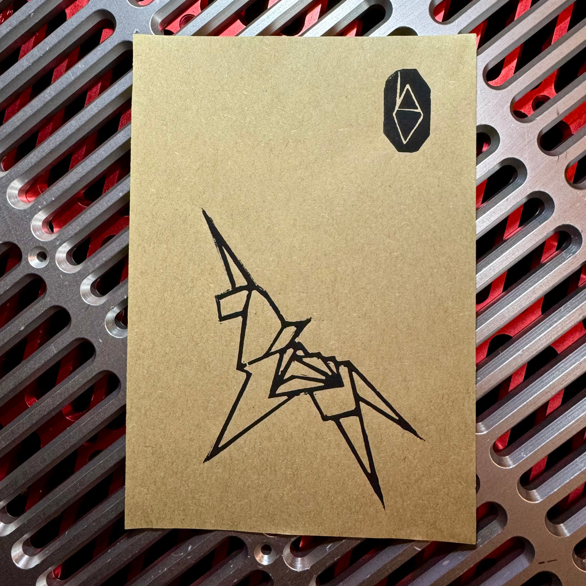 Dystopian Sci-fi Detective Unicorn lino print