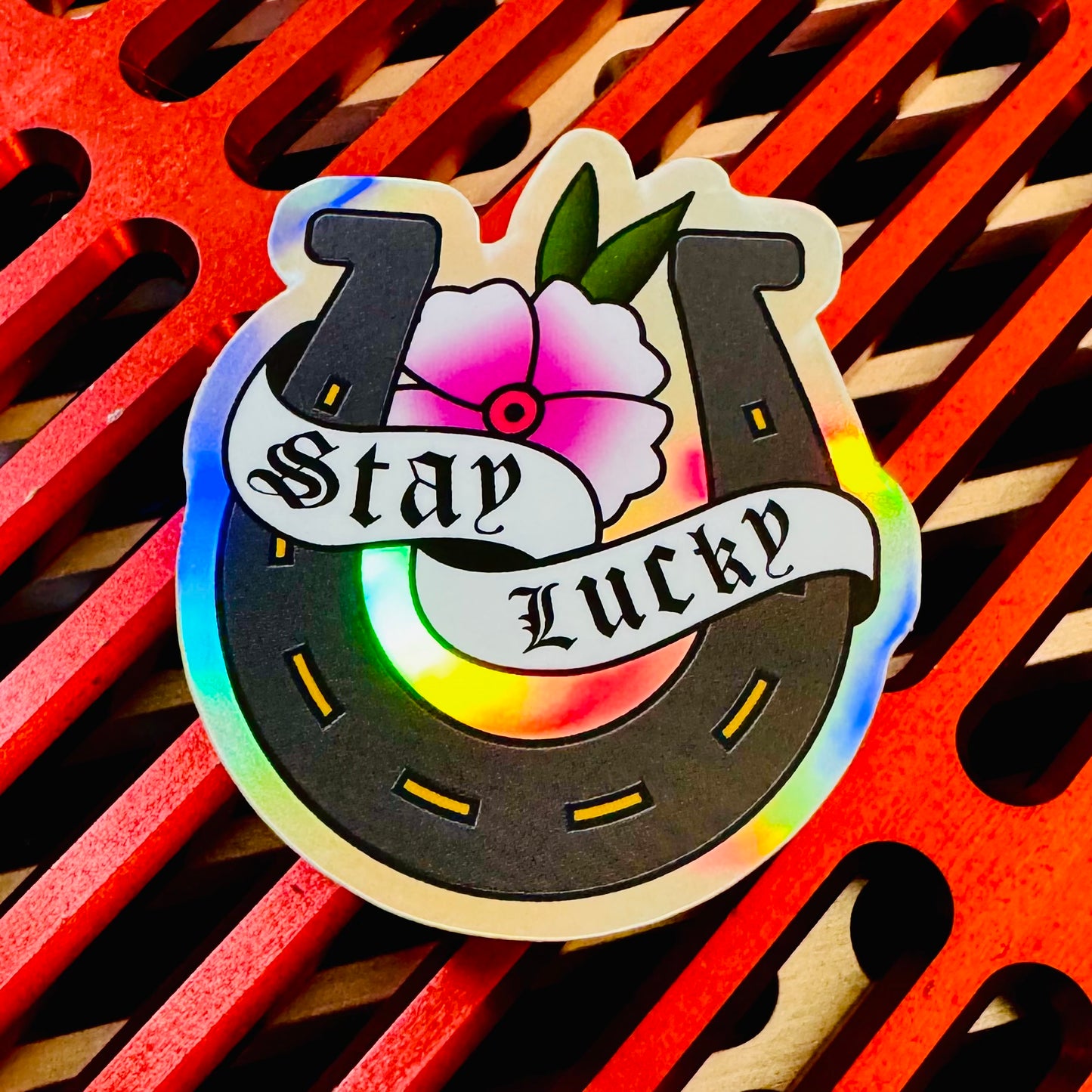 Stay Lucky Horseshoe sticker