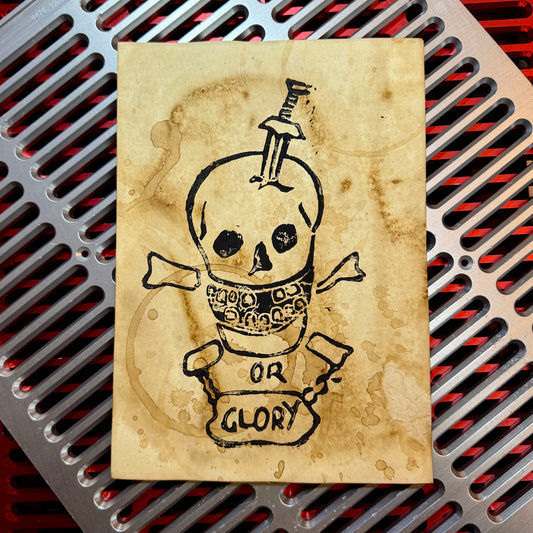 Death or Glory Sci-fi lino print
