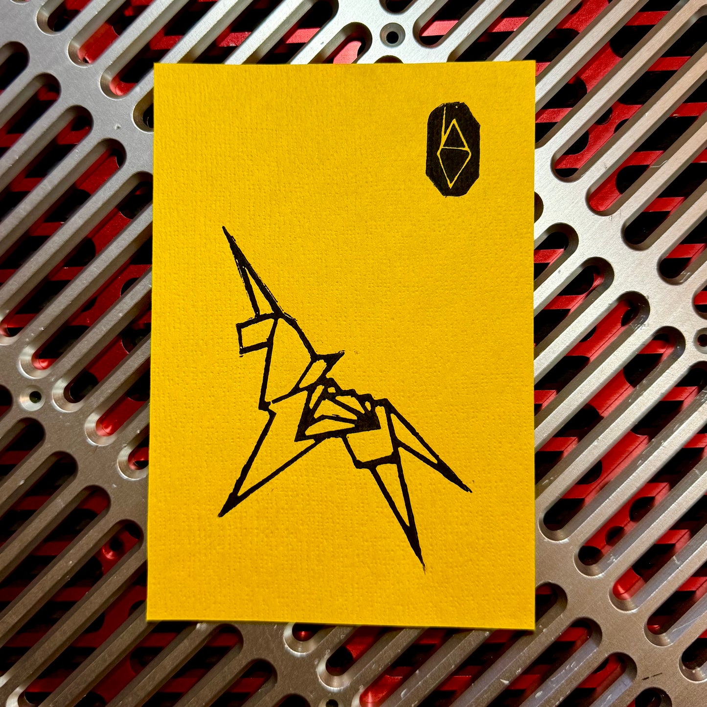 Dystopian Sci-fi Detective Unicorn lino print