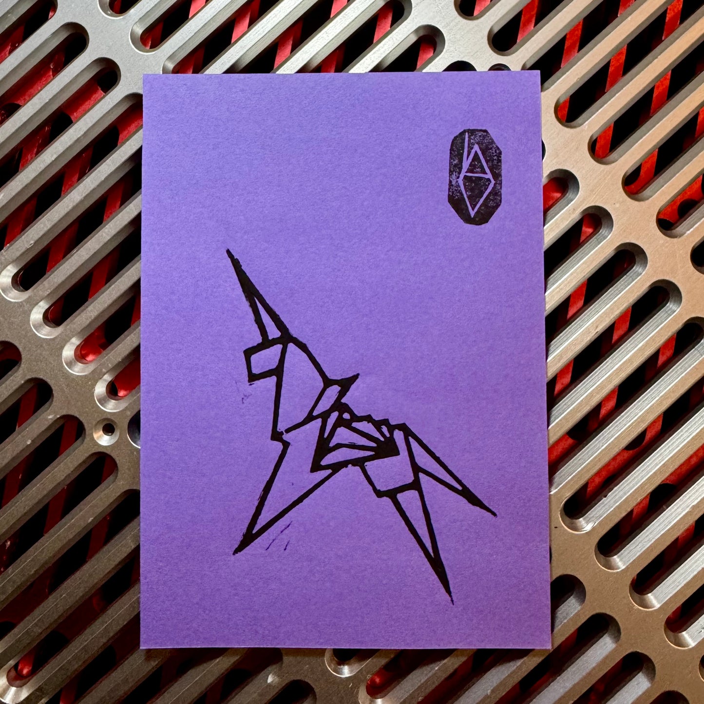 Dystopian Sci-fi Detective Unicorn lino print