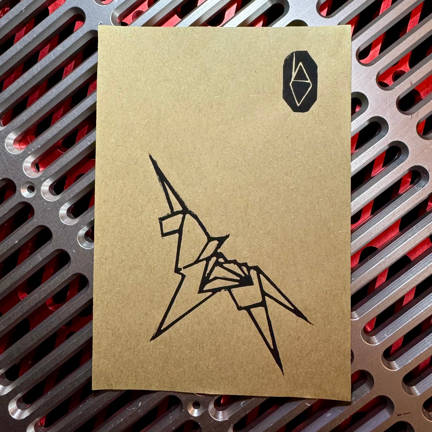 Dystopian Sci-fi Detective Unicorn lino print